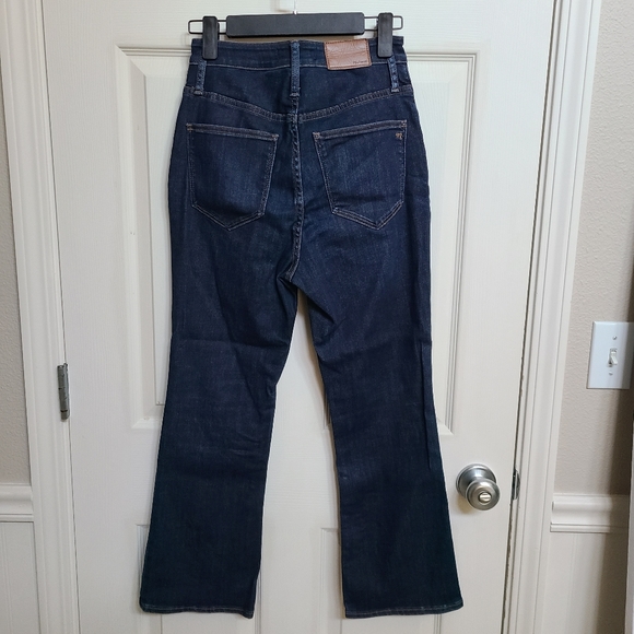 Kick Flare Madewell Curvy Cali Crop Demi-Boot Flare Stretch Jeans 26 Dark Wash - Picture 6 of 12